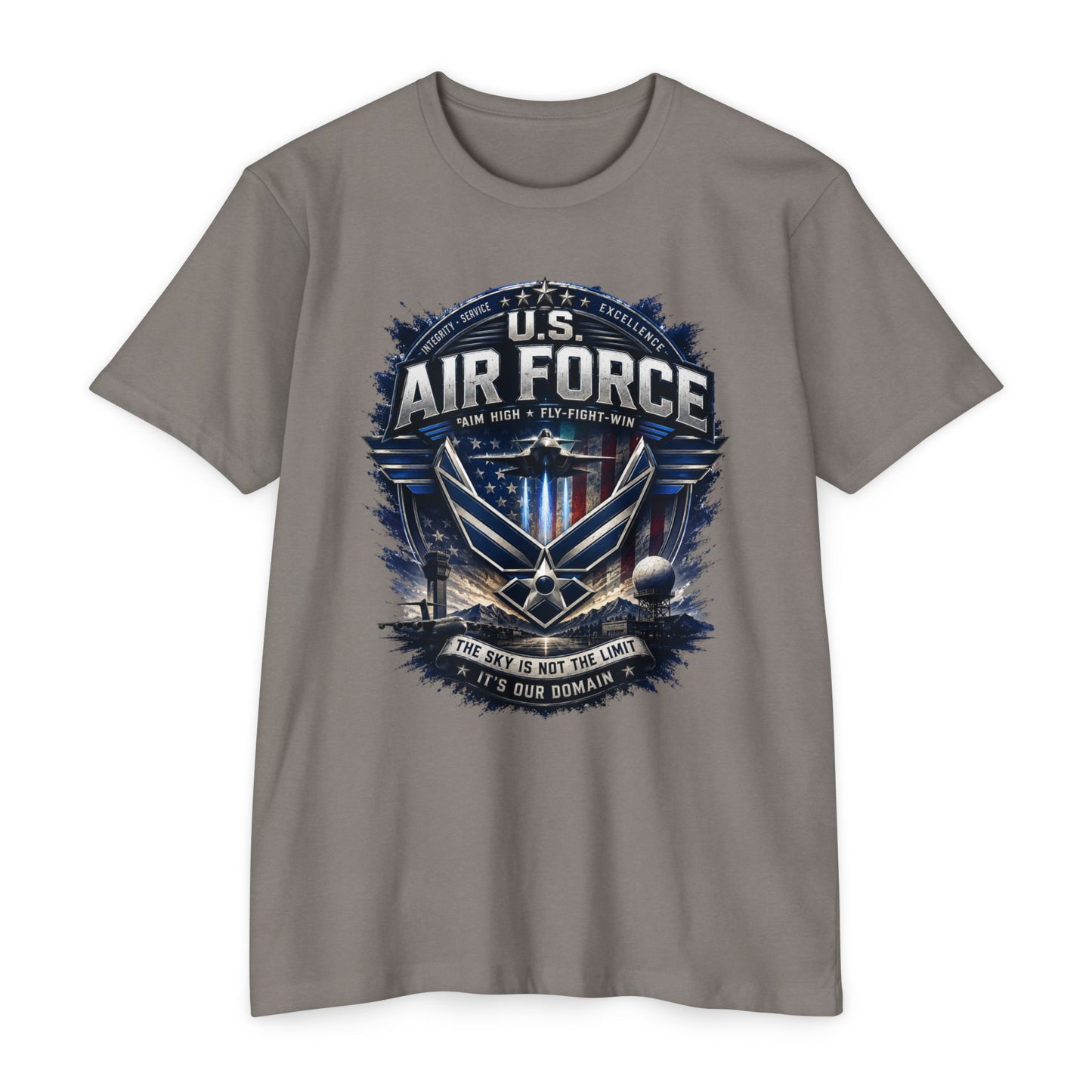 U.S. Air Force Graphic T-Shirt — Military Emblem Tee ("The Sky Is Not The Limit")
