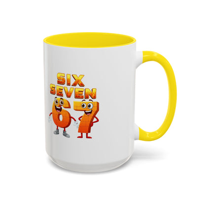 Six Seven Cartoon Number Coffee Mug - Fun Math Teacher Gift (11/15oz)