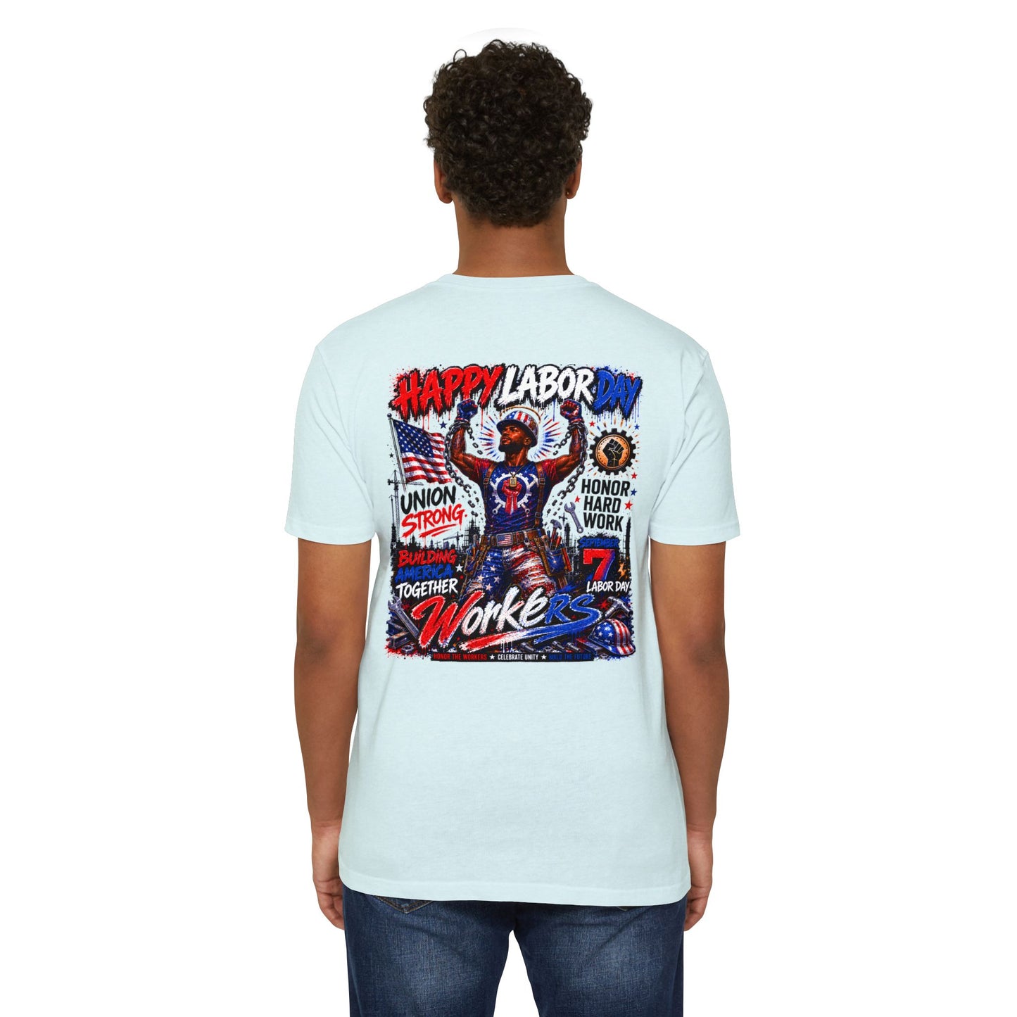 Labor Day Workers T-Shirt – "Happy Labor Day" Union Strong Patriotic Tee