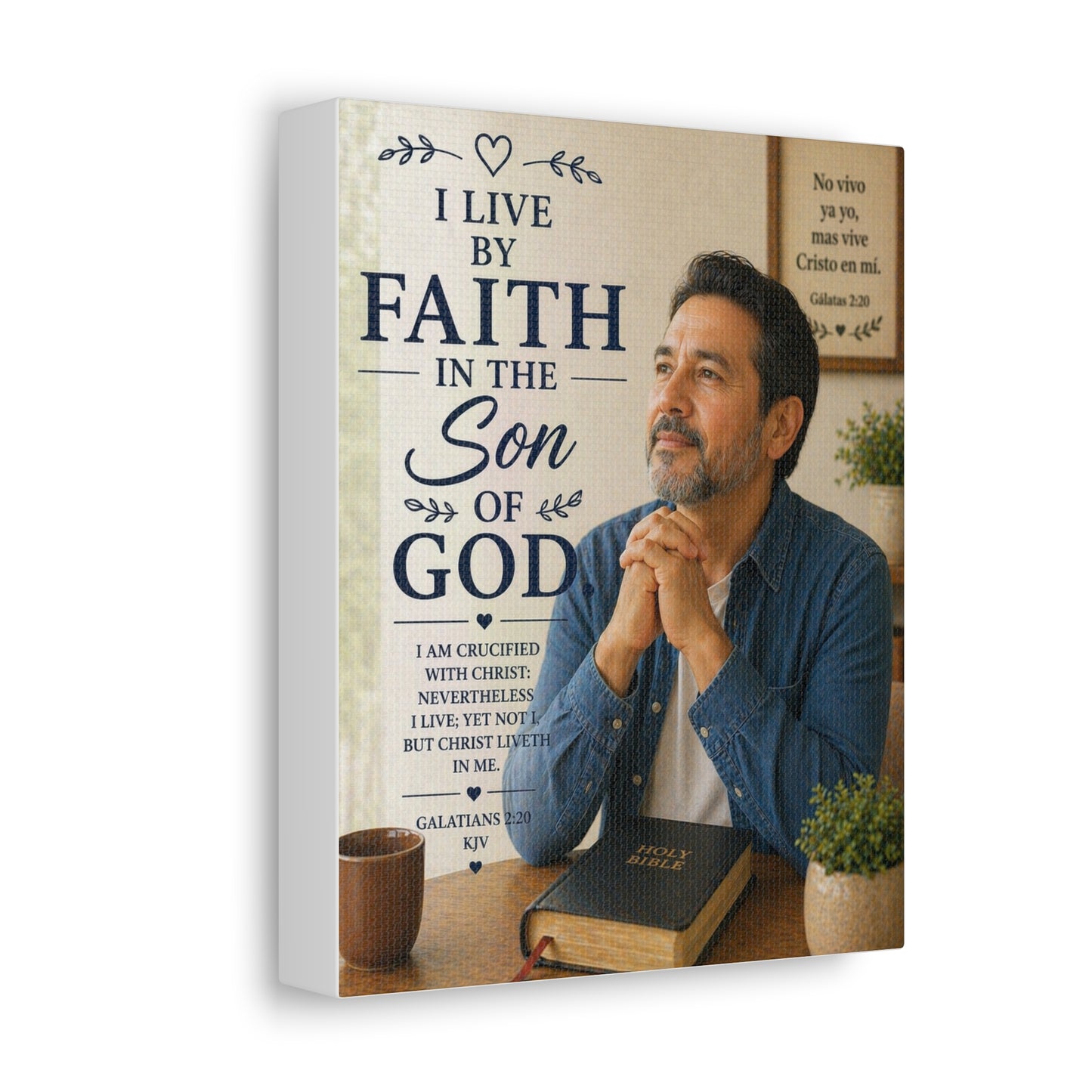Faith in the Son of God Stretched Canvas — Inspirational Christian Wall Art with Galatians 2:20