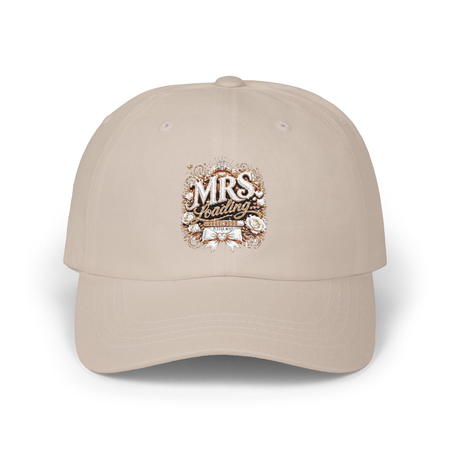 Dad Cap — "Mrs." Gold Floral Glitter Bridal Hat