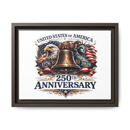 250th Anniversary Framed Canvas - United States of America Patriotic Liberty Bell Print