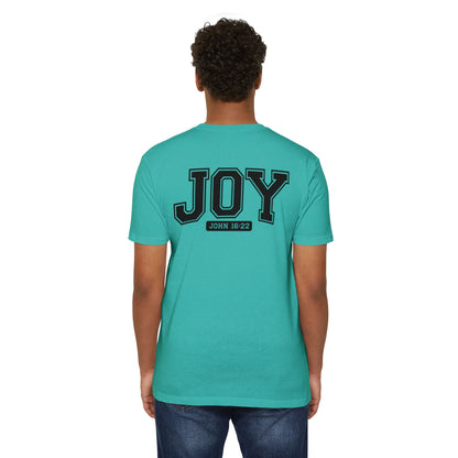 Joy T-Shirt – Christian Scripture John 16:22 College-Style Tee