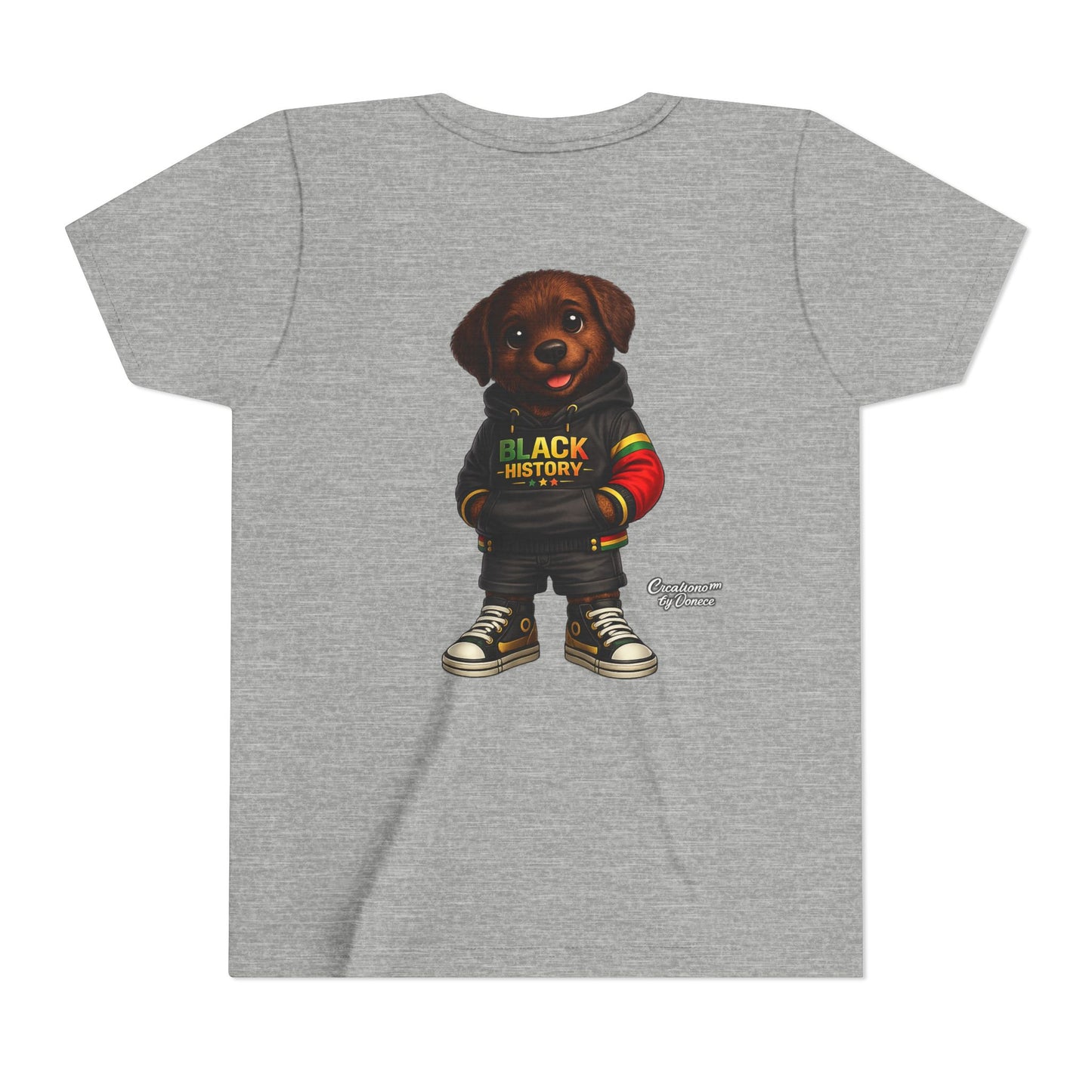 Youth Tee — Cute Puppy 'Black History' Graphic Shirt