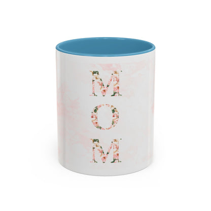 Mom Floral Accent Coffee Mug — Pink Roses Mother's Day Gift (11/15oz)