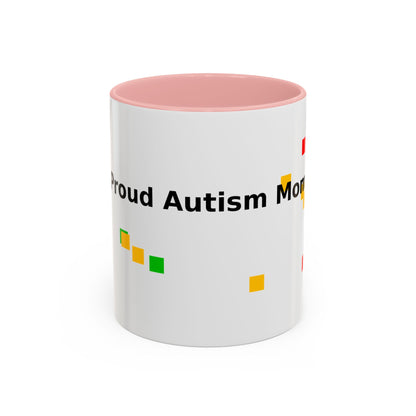 Autism Proud Mom Accent Coffee Mug – 11/15oz Color Accent