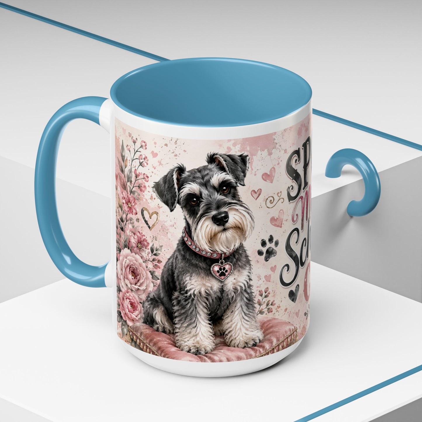Spoiled Miniature Schnauzer Club Accent Coffee Mug — Cute Dog Mom Gift