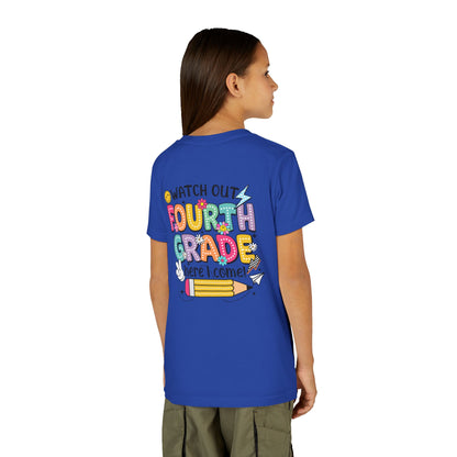 Watch Out Fourth Grade Here I Come Youth T‑Shirt — Back to School Kids Tee