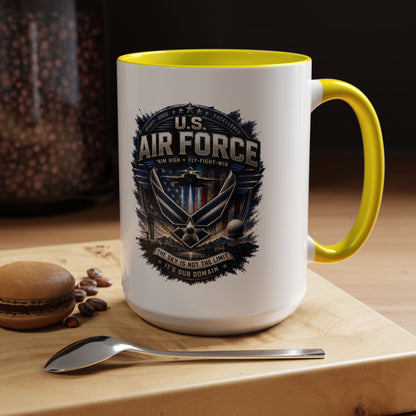 U.S. Air Force Accent Coffee Mug — Military Emblem 11/15oz