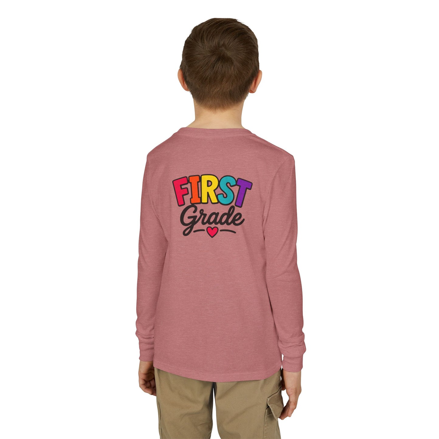 First Grade Kids Long Sleeve Tee — Colorful Back-to-School Shirt