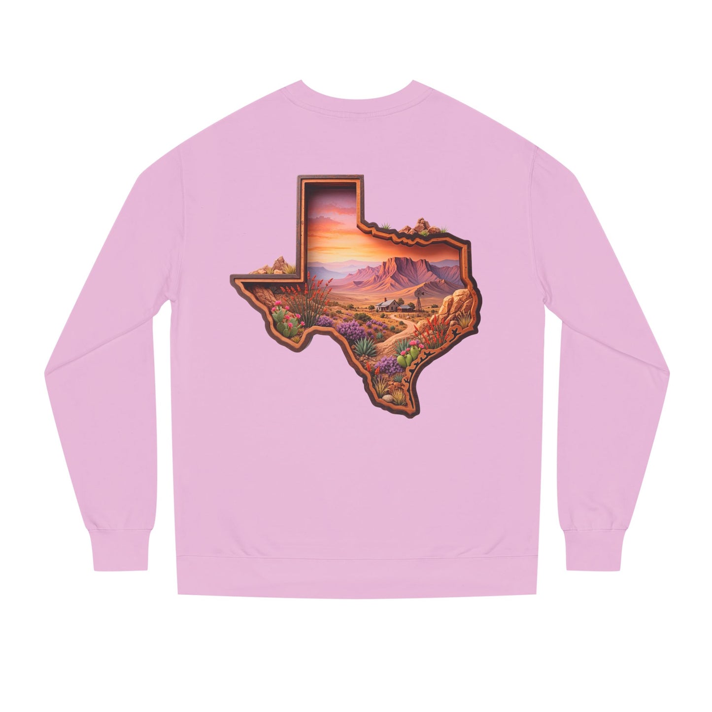 Texas Sunset Crewneck Sweatshirt — Scenic Lone Star State Landscape