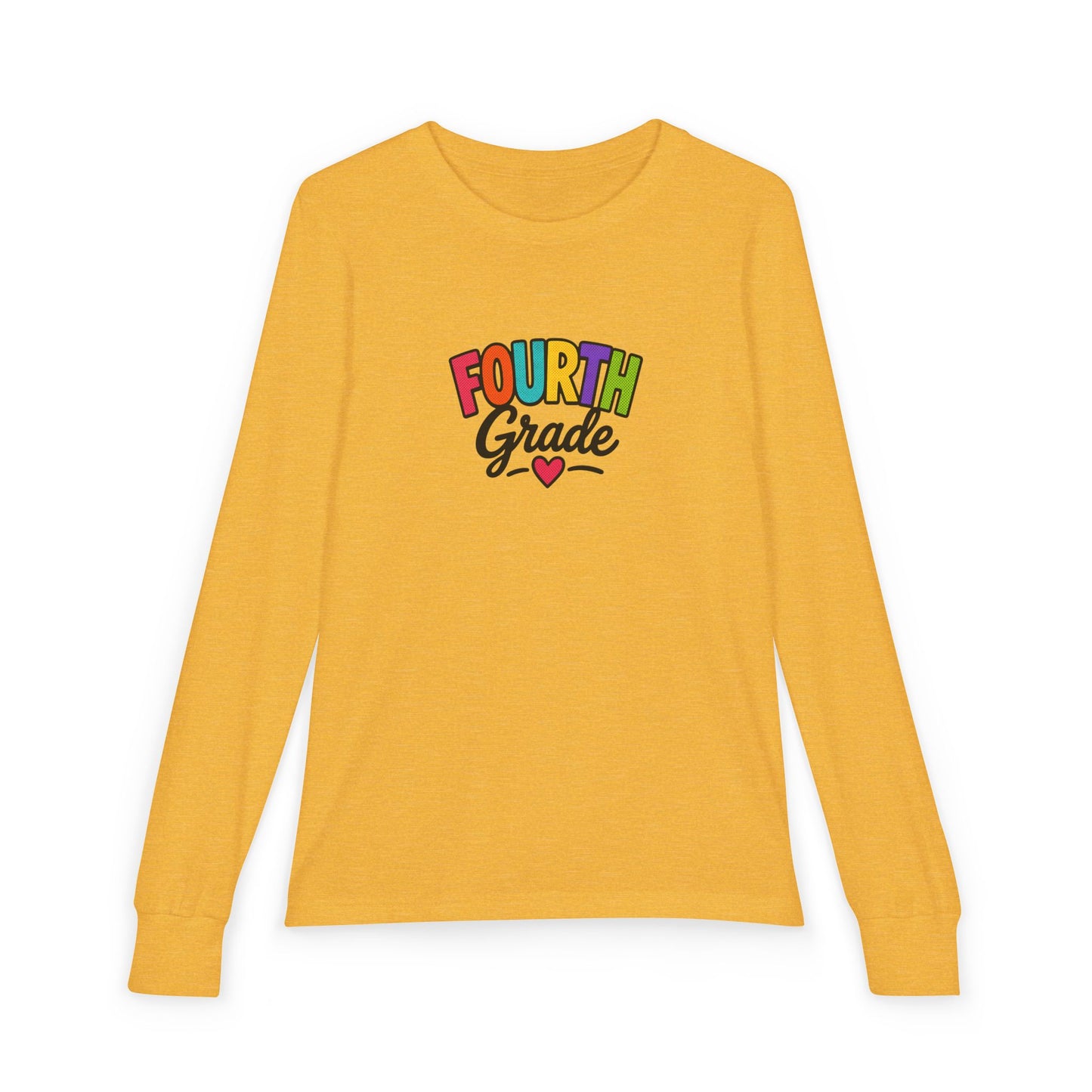 Fourth Grade Long Sleeve Tee — Colorful Kids School Shirt