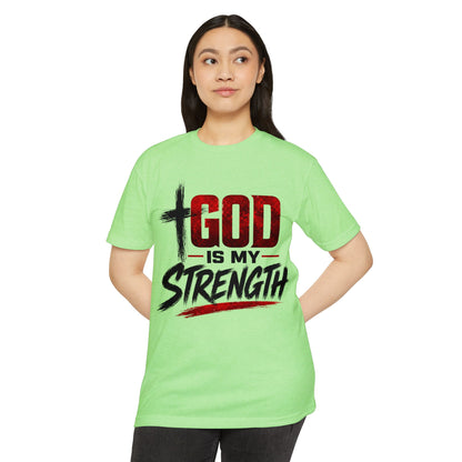 God Is My Strength T-Shirt — Christian Faith Inspirational Tee