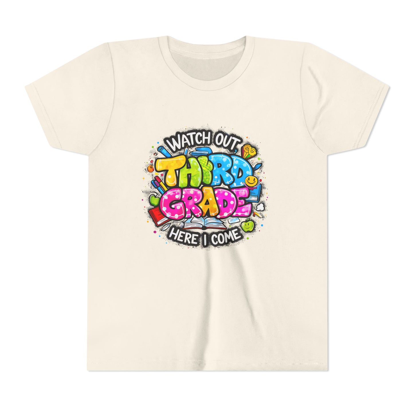 Third Grade Kids T‑Shirt — "Watch Out Third Grade Here I Come" Back-to-School Tee