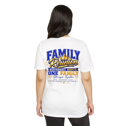 Family Reunion T-Shirt — "Family Reunion: Different Roots One Family" Keepsake Tee