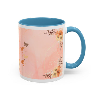 Mom Floral Accent Coffee Mug – Pink Butterfly Mother's Day Gift (11/15oz)