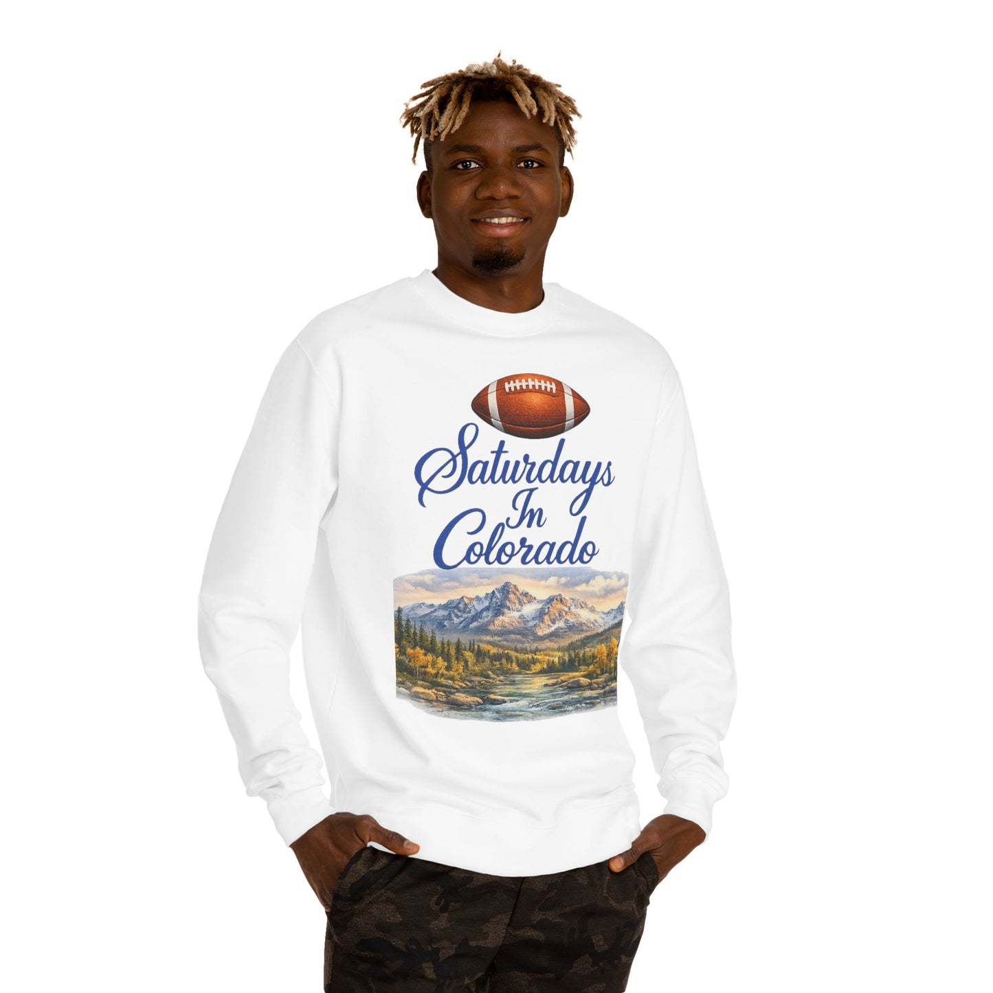 Saturdays in Colorado Sweatshirt — Mountain Football Scenic Crewneck