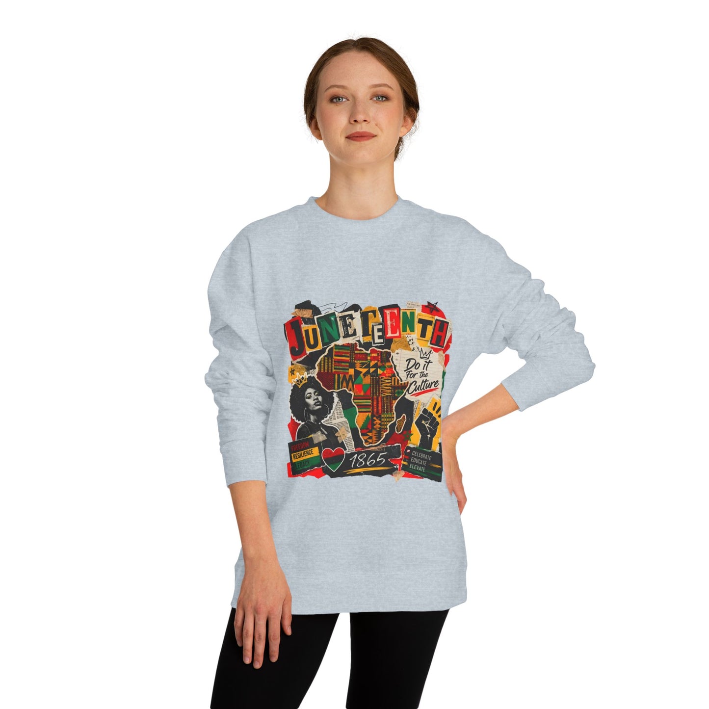 Juneteenth Celebration Sweatshirt — African Heritage '1865' Graphic Crewneck