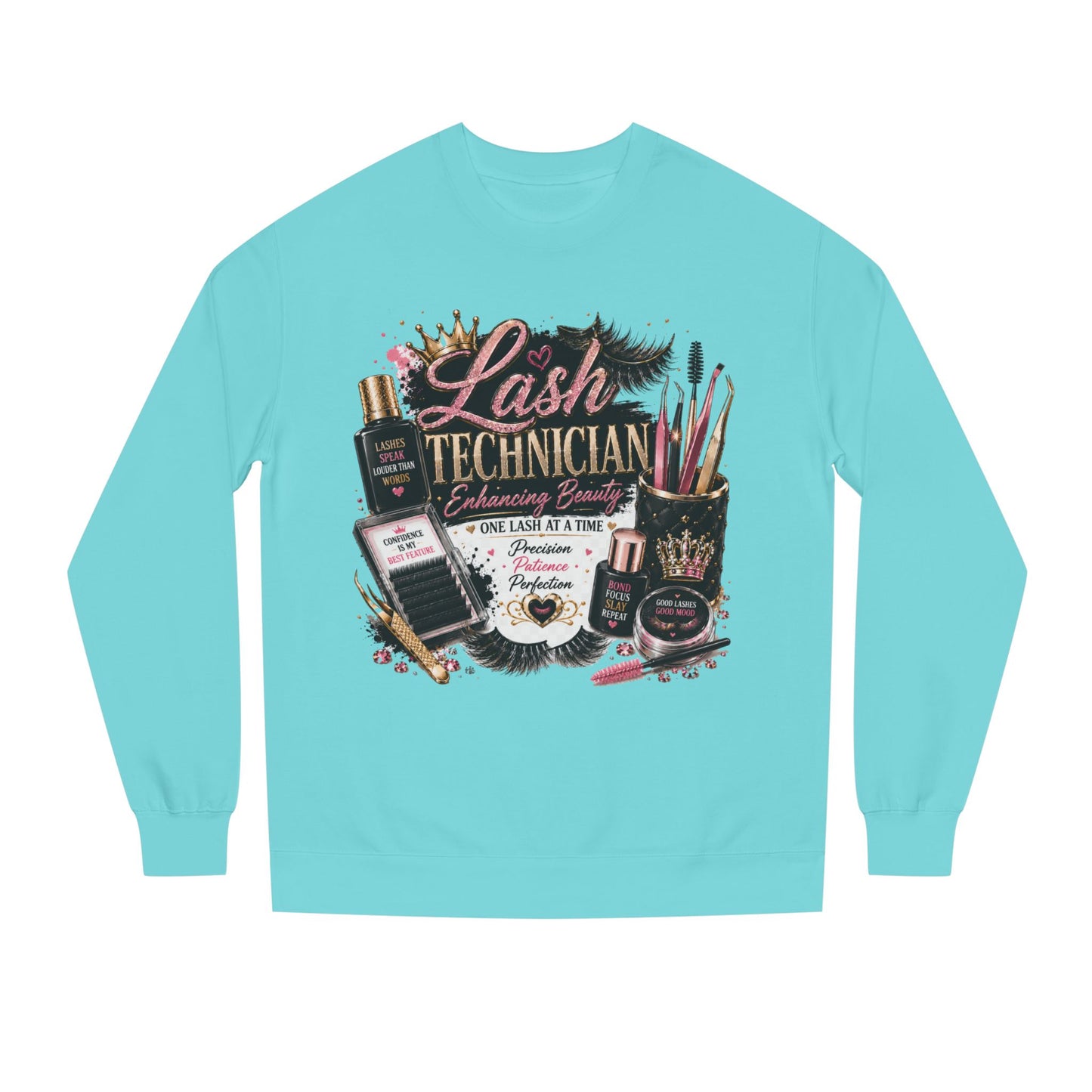 Lash Technician Crewneck Sweatshirt – Beauty Tools Graphic