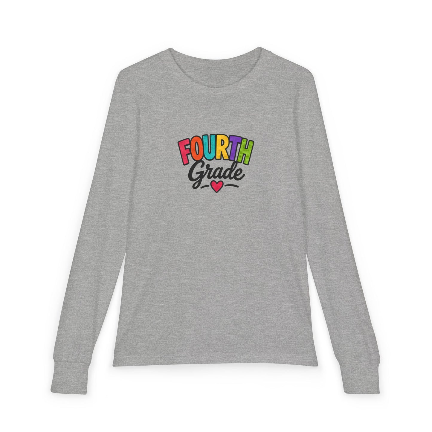 Fourth Grade Long Sleeve Tee — Colorful Kids School Shirt