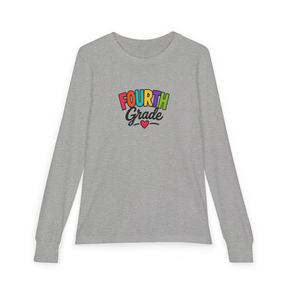 Fourth Grade Long Sleeve Tee — Colorful Kids School Shirt