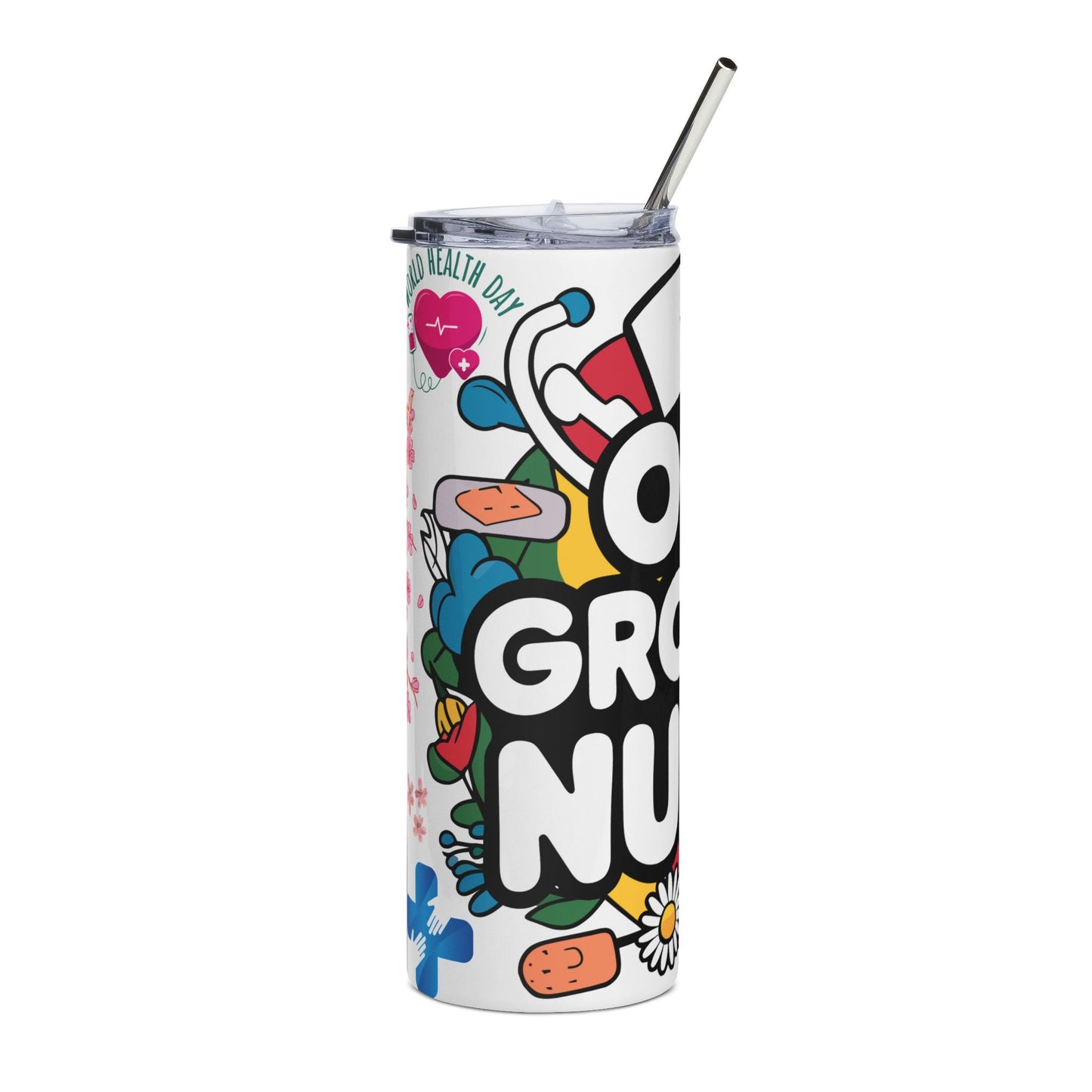 Tumbler — “One Groovy Nurse” 20oz Stainless Steel Travel Cup