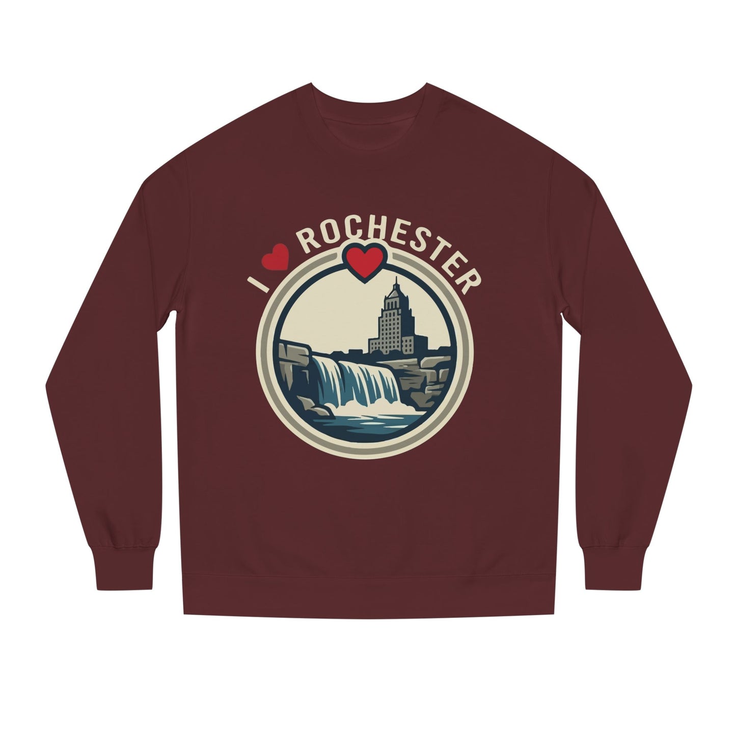 Rochester Waterfall Crewneck Sweatshirt — I  Rochester Graphic