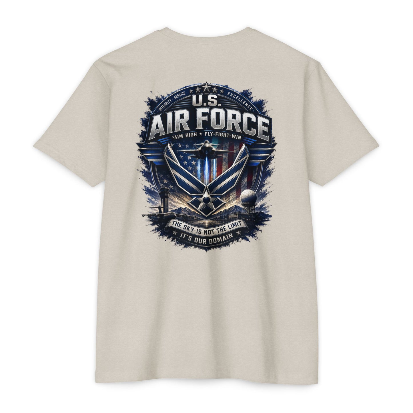 U.S. Air Force Graphic T-Shirt — Military Emblem Tee ("The Sky Is Not The Limit")
