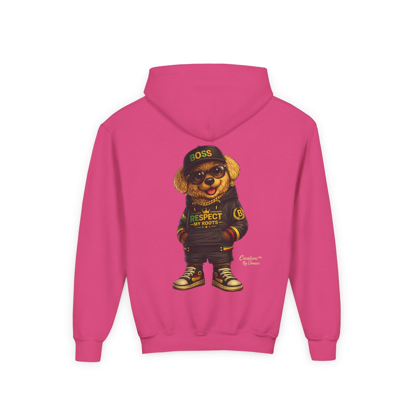 Youth Hoodie — Cool Bear 'Boss' Streetwear Design