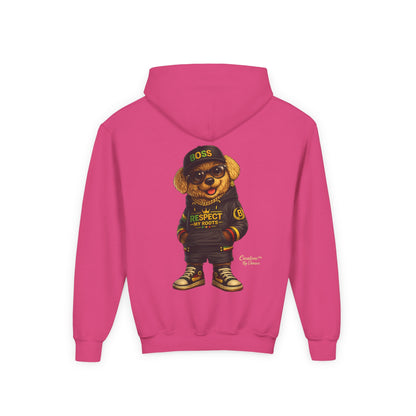 Youth Hoodie — Cool Bear 'Boss' Streetwear Design