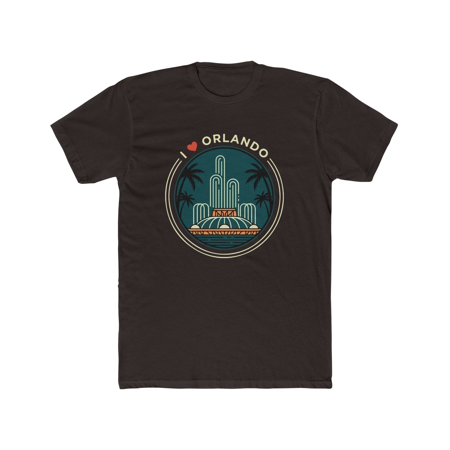 Orlando Fountain Retro Graphic Tee — I  Orlando Travel T‑Shirt