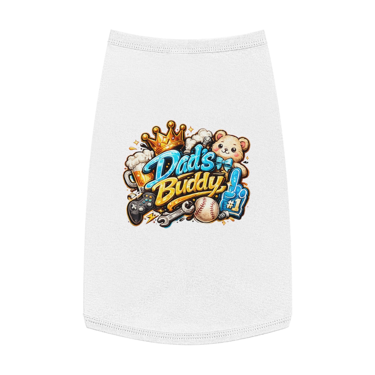 Dad's Buddy Pet Tank Top — Cute Teddy, Sports & Gamer Graphic Dog Shirt