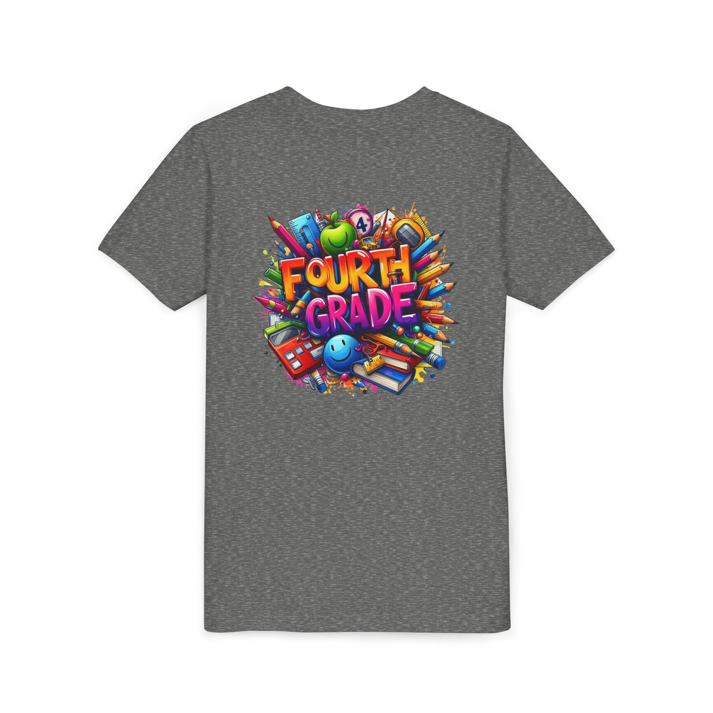 Fourth Grade Youth T‑Shirt – Colorful School Supplies Back to School Tee