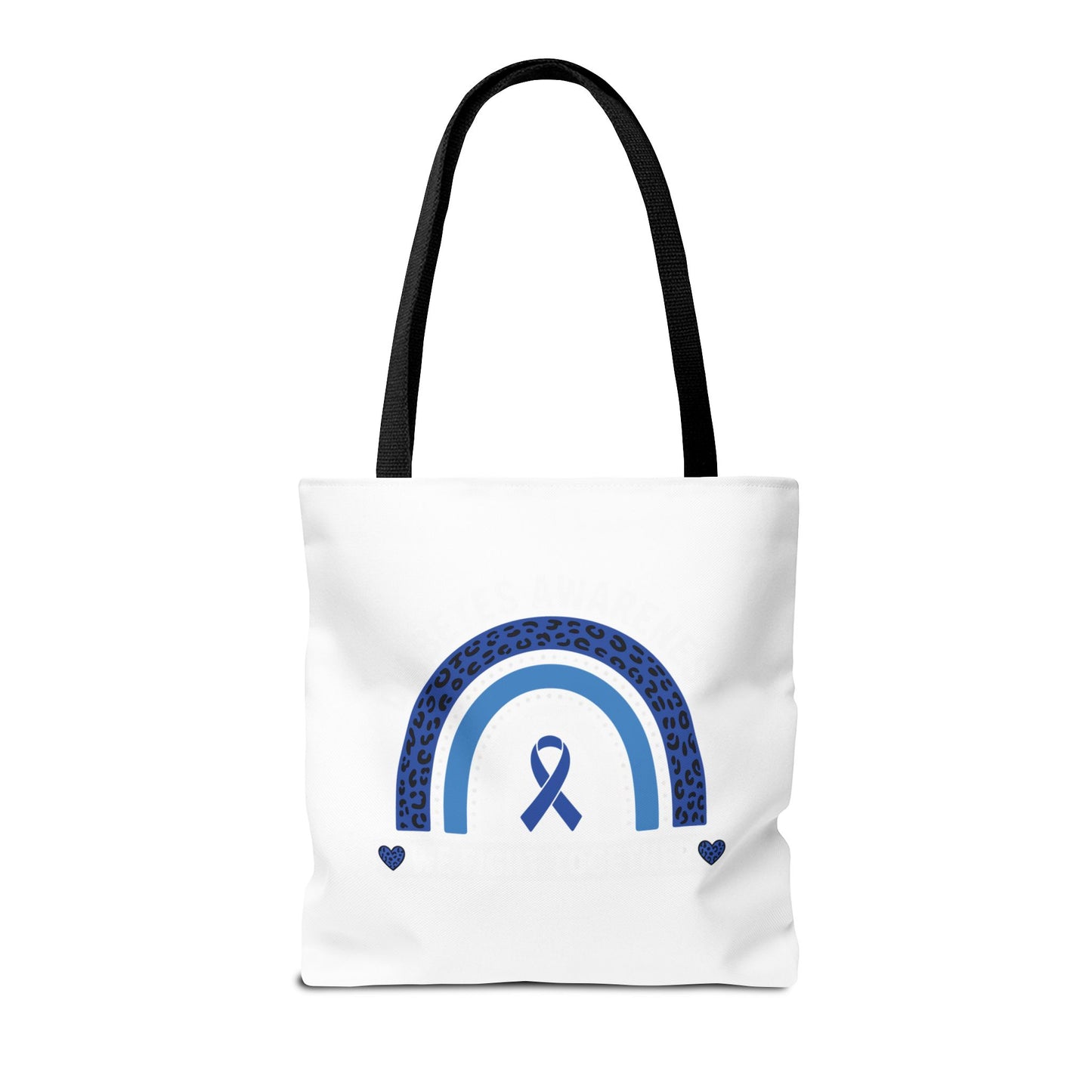 Blue Awareness Ribbon Rainbow Tote Bag – Support & Hope Everyday Tote