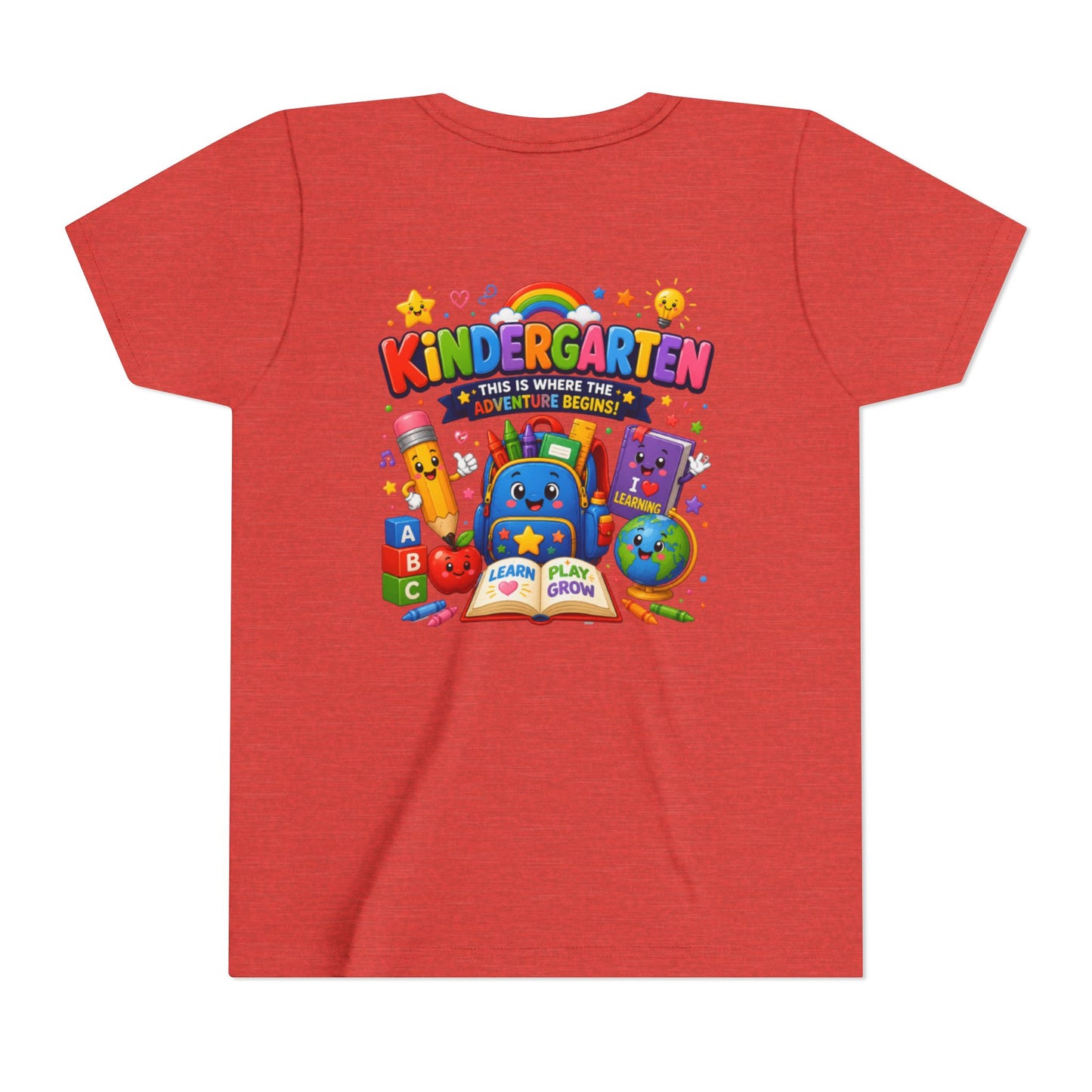 Kindergarten Kids T‑Shirt — 'Kindergarten: This Is Where the Fun Begins' Colorful Back-to-School Tee