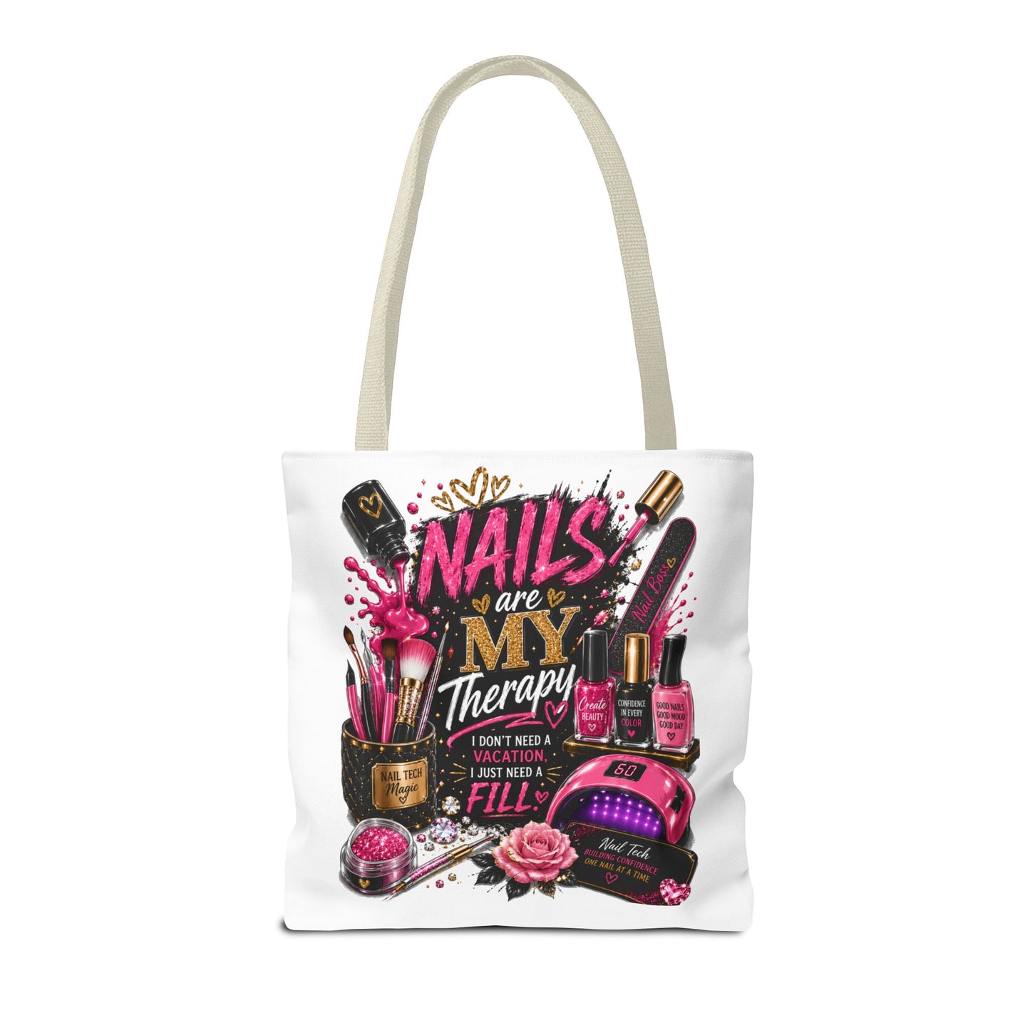 Nails Are My Therapy Tote Bag — Nail Tech Cosmetic Makeup Salon Gift