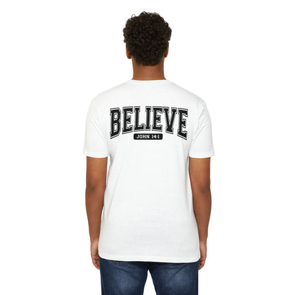 Believe John 14:1 T-Shirt — Faith-Inspired Biblical Tee