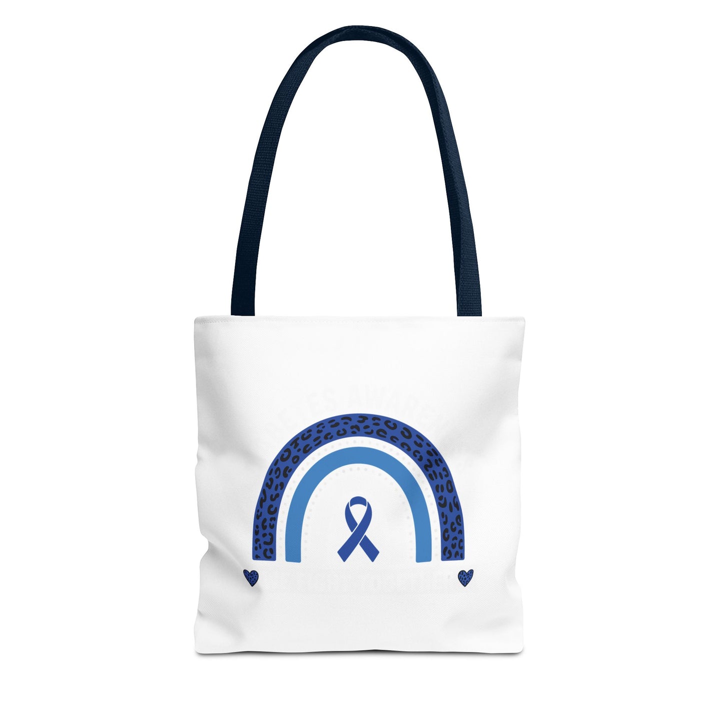 Blue Awareness Ribbon Rainbow Tote Bag – Support & Hope Everyday Tote