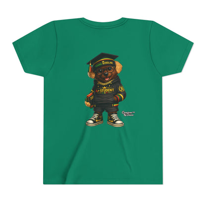 Youth Tee — Scholar Student Bear Graduation Graphic