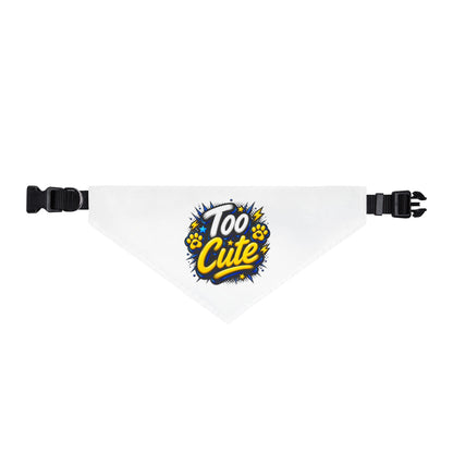 Clip-On Pet Bandana - "Too Cute" Paw Print Dog & Cat Collar Accessory