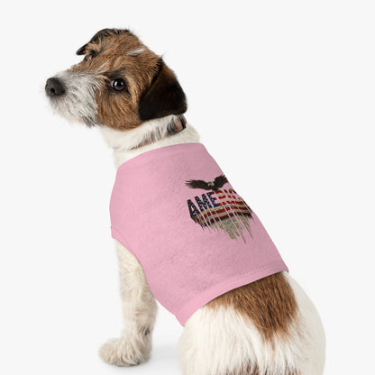 Patriotic Pet Tank Top – American Flag & Bald Eagle Dog Shirt