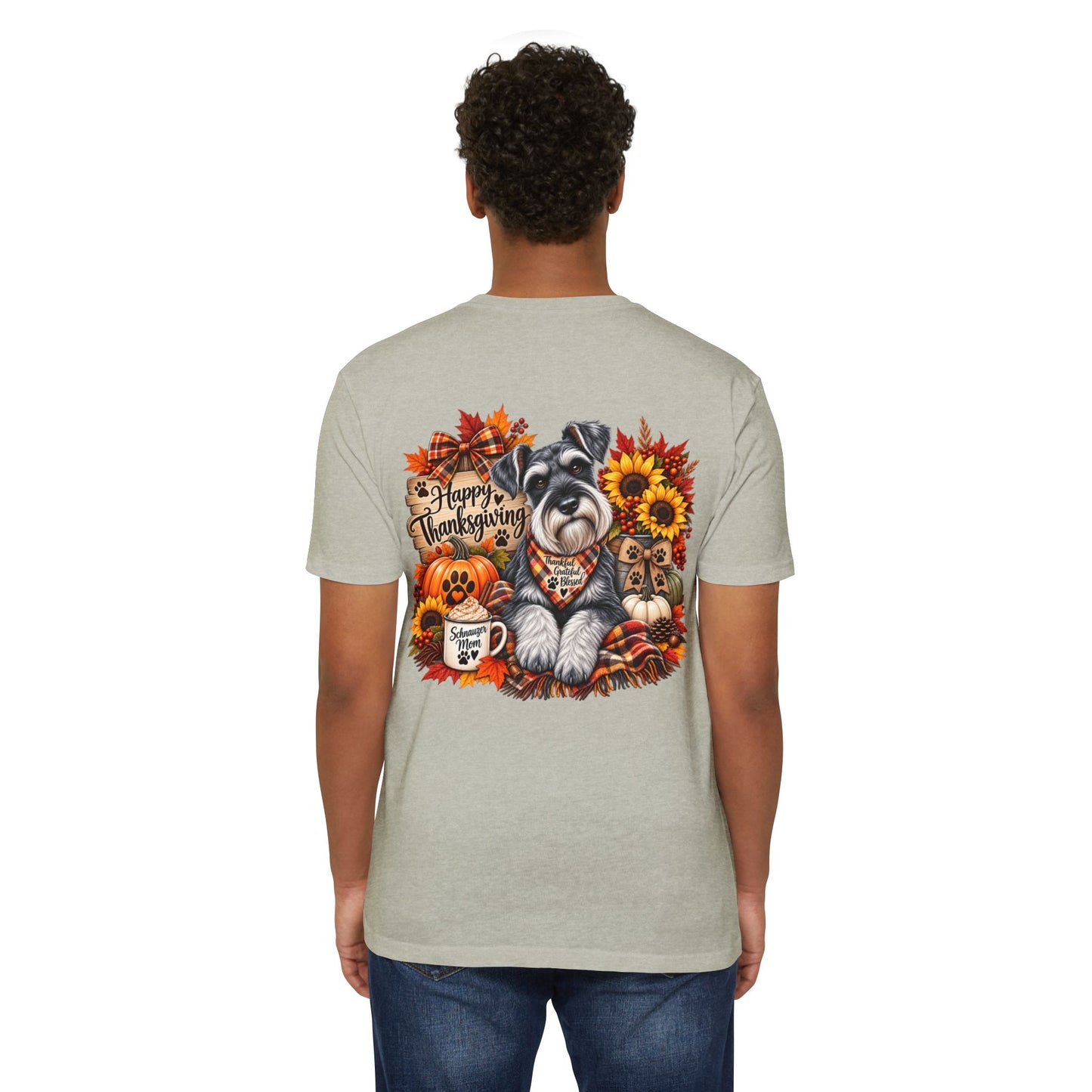 Thanksgiving Schnauzer T-Shirt — Happy Thanksgiving Fall Dog Tee