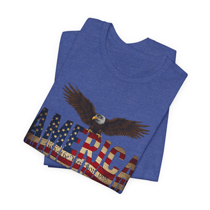 America Eagle Flag Graphic T‑Shirt — Patriotic USA Tee for 4th of July