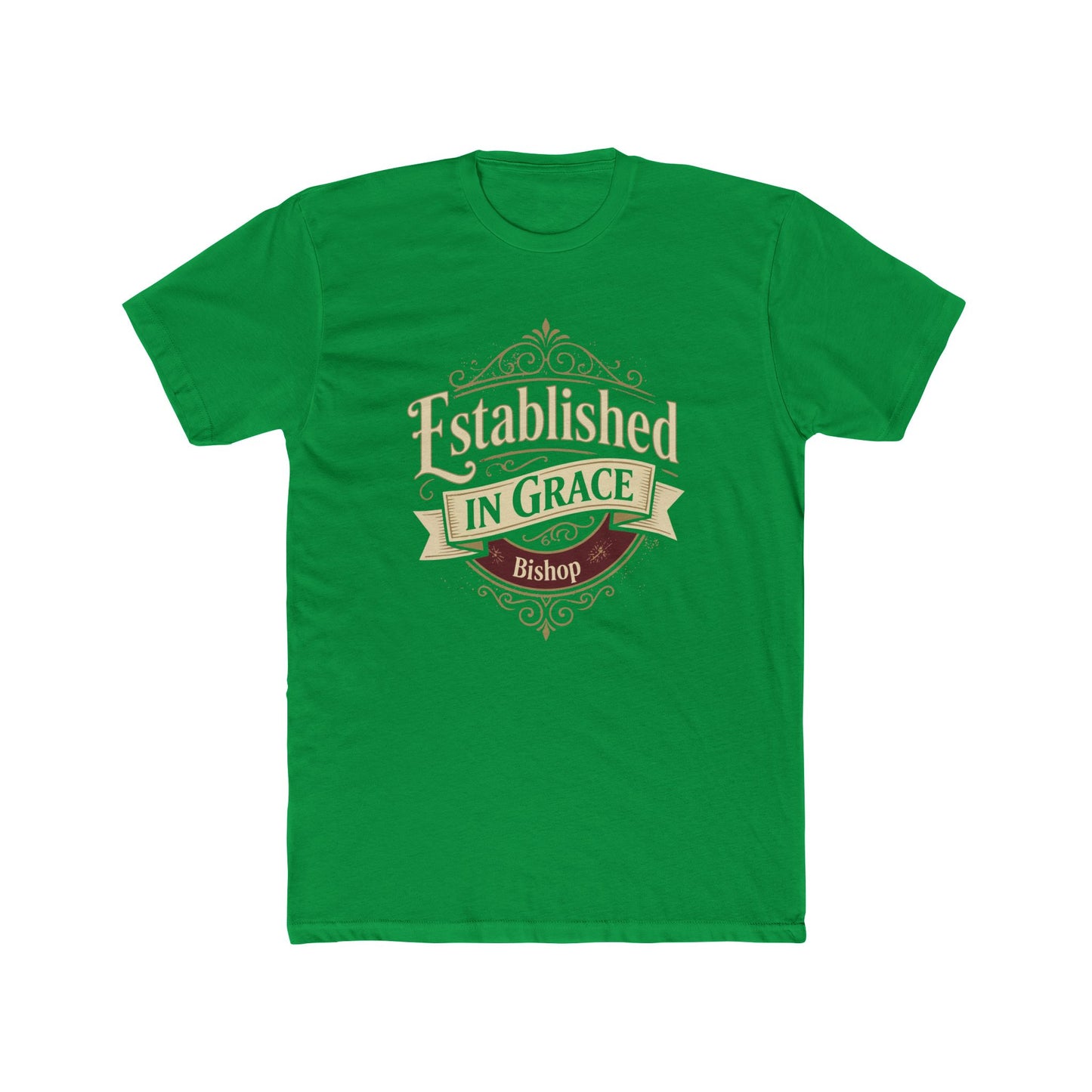Established in Grace Bishop T‑Shirt — Vintage Christian Faith Tee