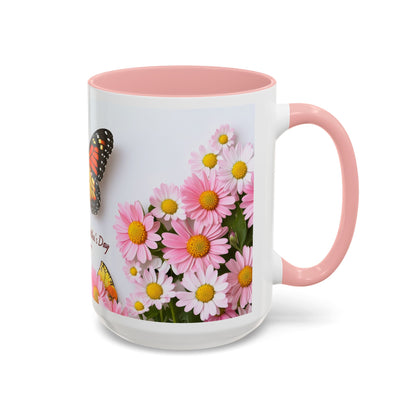 Mother's Day Butterfly Coffee Mug — "Happy Mother's Day" Floral 11/15oz Accent Mug