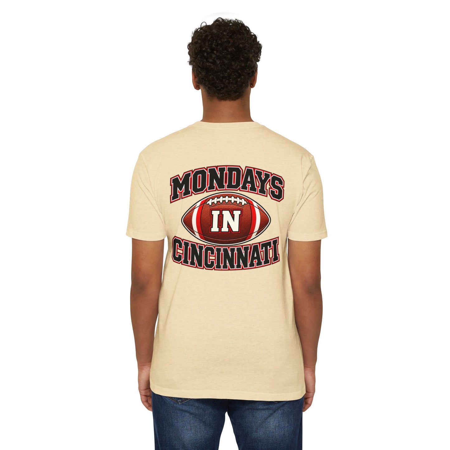 Mondays in Cincinnati Football T-Shirt — Game Day Fan Tee