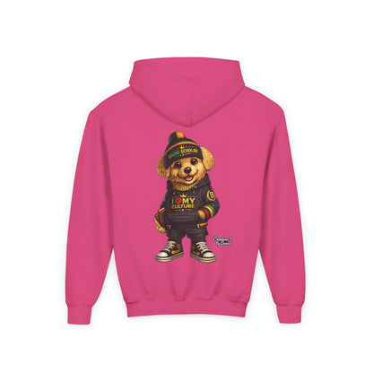Kids Teddy Bear Hoodie — 'I Love My Culture' Streetwear Youth Sweatshirt