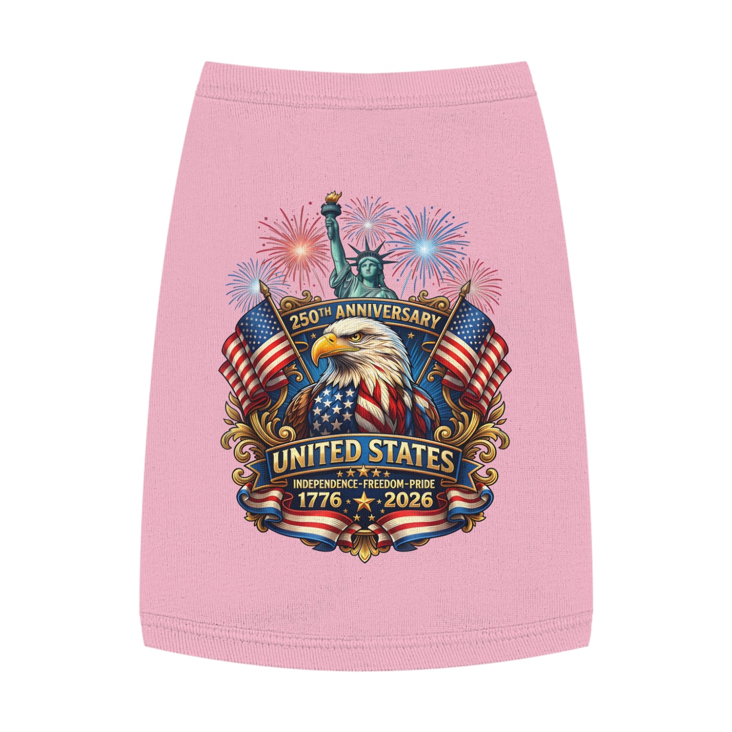 Patriotic Pet Tank — "United States 250th Anniversary 1776–2026" Dog Tank Top