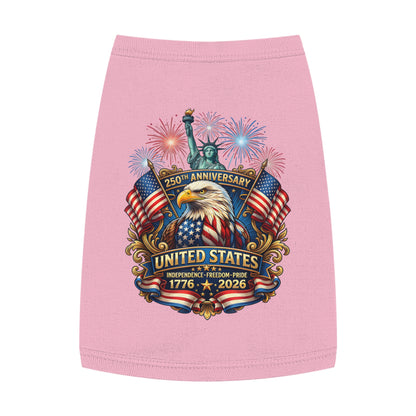 Patriotic Pet Tank — "United States 250th Anniversary 1776–2026" Dog Tank Top