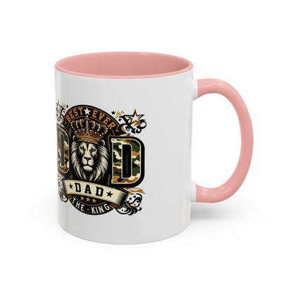 Dad Coffee Mug — "Best Ever Dad" Lion Crest Accent Mug (11/15oz)